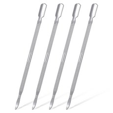 네일 푸셔 및 리무버 도구 4개 듀얼 멘탈 세트 스테인리스 매니 페디 케어 손톱 발톱용