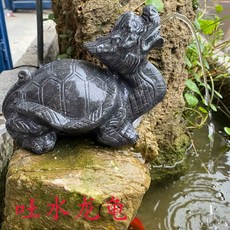 용 거북 장식품 장수 풍수 조각상 블루스톤 공예품, 1개, C형 25x14x15cm