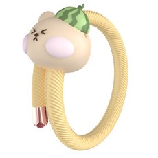 西瓜熊寶植物精油手環 防蚊手環 戶外防蚊用品, 1個, 西瓜熊寶植物精油手環 黃