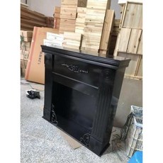 벽난로 장식장 복도 북유럽 콘솔 앤틱 인테리어 모형, 80cm블랙