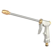 純銅高壓水槍噴槍頭 鋅合金手柄 洗車澆花清潔多功能 水花可調, 長嘴槍