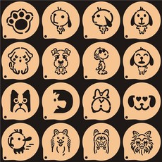 멍푸치노 라떼 스텐실 귀여운 카페 디자인 아트, 1개, 오프화이트