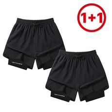 [1+1] 초경량 통기성 러닝 반바지 남녀공용 마라톤 운동 헬스 트레이닝 쇼츠