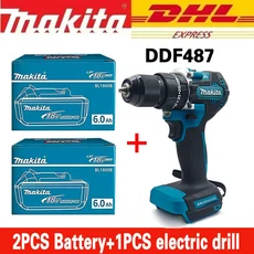 마키타 6Ah 18V 배터리 BL1830B 교체용 리튬, 07 2PCS 6.0Ah-DDF487