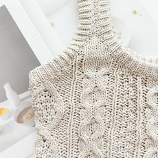 無袖麻花針織背心 厚磅針織上衣 女裝 韓系穿搭 秋冬