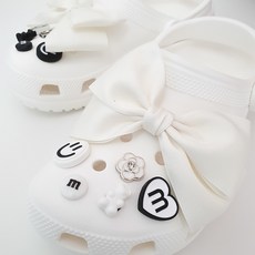 (3color) 심플 리본 신발 장식 파츠 10개 세트/키즈 슬리퍼 실내화 입체 악세사리