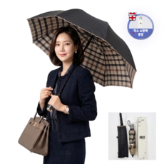 [DAKS] 닥스 양산 체크 경량 수동 자외선 차단 더블얀 선물용 * 닥스쇼핑백