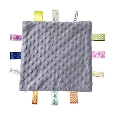 해외 Yufiova Baby Security Taggies 담요 감각 부드러운 이불 유아 달래기 타월 남아용 아기 러비 다채로운 태그민트 그린 스몰 싱글 미국매장정품+ 1710, .0002.Grey.