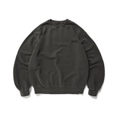 스웨이드 WASHED 로고 CREWNECK [피그먼트 블랙]