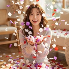 카로히포 웨딩촬영 프로포즈 꽃잎 웨딩 컨페티, 1000개, 화이트
