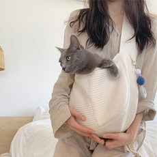 YMB 고양이 이동가방 이동장 강아지 슬링백 포대기 산책가방 애견 숄더백, 브라운, 1개