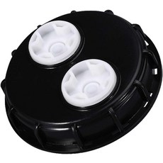 루트마켓몰 IBC 탱크 뚜껑 커버 물탱크 토트 캡 6.5인치 화학 및 기타 산업용 2인치 플러그 미세 나사 275-330갤런 블랙 더블 블라인드 커버블랙 + 화이트, Black + White