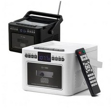 롯데카세트 CD포터블 CD-1980 양방향블루투스 라디오 무선 CD플레이어 USB SD카드 인식, 화이트