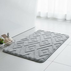 리비 먼지없는 극세사 메모리폼 발매트, 심플그레이, 1개