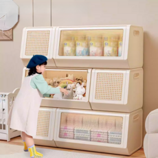 <HOT 창고 대방출>대3+소3 수납장 레이어드 거실 적립식 서랍장 다용도 정리함, D세트-투명 소호+투명 대호, 1세트