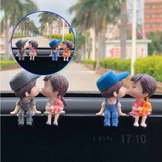 쌍문상회 지금 필요한 차량용피규어 피규어 커플 헨리제이에스 청혼 차량용 뽀뽀하는 피규어세트 k31872EA, 01(풍선X)파란모자