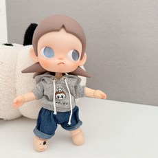 팝마트 지거 Zsiga BJD 1/8 20cm 액션 피규어 인형 인형옷 스웨트셔츠 청바지 세트, 20CM 가지 누나의 옷에는 인형이 포함되어 있지 않다, 그레이 스웨트셔츠+청바지 세트