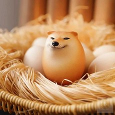 스토어-하유 시바달걀 쓸데없는 킹받는 선물 시바이누 키링사이즈, 딱딱이