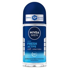 니베아 남성용 프레시 액티브 48H 롤 온 데오드란트, 1개, 50ml