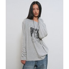 브랜드정품 제너럴아이디어 GENERALIDEA 보트넥 루즈핏 그래픽 티셔츠 MELANGE GREY GF1LTS515 360929