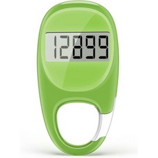 걷기 위한 간단한 만보계 카라비너가 있는 정확한 걸음걸이 트래커 남성 시니어를 3D 카운터, [05] 걸음수기계 Green, 5) Green