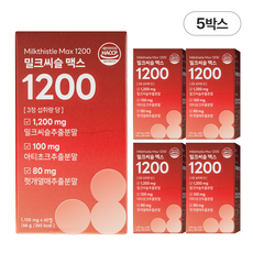 담을수록 밀크씨슬 맥스 1200 / 식약처인증 고함량 밀크씨슬 실리마린 600mg, 5박스, 60정