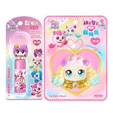 캐치티니핑 화장놀이세트 하트 컴팩트 거울 + 캐치티니핑 립케어, 1개, 립케어 말랑핑+포실 컴팩트