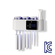 LUMANOKI 무타공 설치 스마트 디스플레이 가정용 살균 건조 양치컵3개세트 칫솔 살균기, 화이트