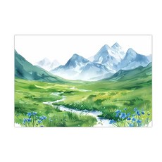 풍경 벽 예술 산 자연 캔버스 그림 북유럽 녹색 계곡 포스터 인쇄 침실 거실 벽장식용, D. 20x25cm No Frame