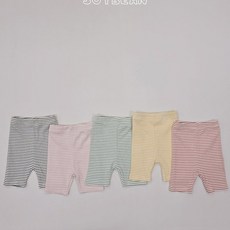 밴딩 스트라이프 5부 레깅스 여름 남여 아기 유아동 유치원 어린이집 등원룩 코튼 쫄바지