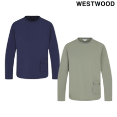 웨스트우드 NC엑스코점 25년 S/S 봄 이월 초특가 청량한 터치감의 우븐 스판을 사용해 부드럽고 신축성이 좋은 베이직한 디자인의 여성 포켓 우븐 라운드 티셔츠 P1CTR406