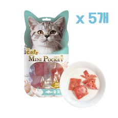 더캣츠 그대로 미니포켓 고양이 간식 참치 10p, 참치맛, 40g, 5개