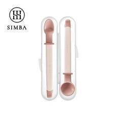 小獅王辛巴 Simba 美味軟糖湯匙組 晨藍 栗粉 杏茶 附收納盒 寶寶湯匙 3391 學習餐具, 栗粉 / 3491, 1個