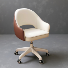 BOSUN 편안한 가죽 등받이 회전 인테리어의 화장대 의자 책상 공부용 사무용, 1개, 라이스 핀 카, 높은 탄성 스폰지