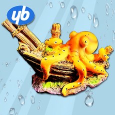 다팜아쿠아 YB 와이비 7018 크라켄 문어 배 선박 소형어용 은신처 장식품 (11.5x6x7cm)