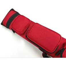 【國華撞球】撞球桿專用6孔隔布輕量化球筒 2大4小雙前截跳桿衝桿收納 防水尼龍手提肩背, 紅色, 1個