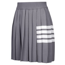 女款喇叭褶皺針織高爾夫球裙條紋網球裙