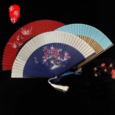 【開發票/統編】古風扇子摺扇 旗袍折疊仙女扇子 中國風兒童跳舞蹈女士紅色古典漢服 防斷耐用 生日 節慶送禮超有心意389990, 1個, 噴繪-蝶紛飛,不含扇套