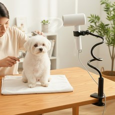앙플러스 핸즈프리 강아지 헤어 드라이기 거치대, 1개, 블랙