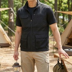 [더 가벼워진 다용도 워크웨어]남성 멀티포켓 수납 망사조끼 안전조끼 등산조끼 작업 조끼 MBVM404 (95~110)