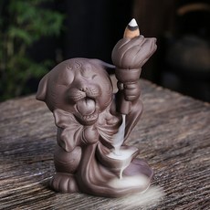 紫砂家用桌面擺件倒流香爐創意老虎迴流瀑布香薰爐工藝品擺件, 皮皮虎