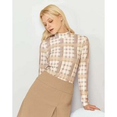 닥스 골프 여성 24FW 가격인하품절임박ONLINE EXCLUSIVE 베이지 체크 전판 하이넥 이너 DNTS4D902I2 474269