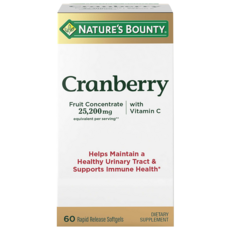 NATURE'S BOUNTY 蔓越莓快速吸收軟膠囊, 1組, 60顆