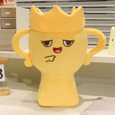 卡通皇冠趣味獎杯抱枕毛絨可愛公仔玩偶學校獎勵腰靠墊椅墊加厚, 勝利獎杯,15cm