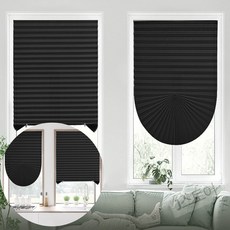 J스토어 무타공 붙이는 일반형 블라인드 90x240cm 블랙 주방블라인드 햇빛가리개 무타공블라인드