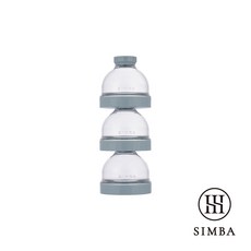 辛巴三層奶粉分裝盒 方便攜帶、獨立分裝、安全無毒材質, Transparent container (lid color: Blue), 1個