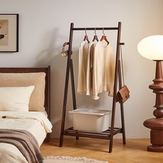 에코소라노 원목행거 스탠드 선반 옷걸이 행거, 월넛RF-YMJ2085