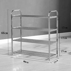 신발장 스테인레스 소형 야외 미니 간이 길이 심플, 1단, I. 4층 각관 (두꺼운 65cm)