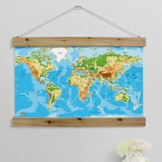pp400-우드스크롤_60CmX40Cm-세계지도등고(소형)