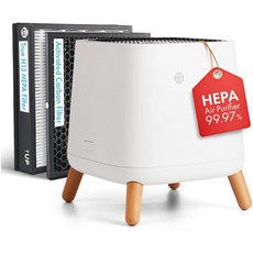 스마트 에어일명 헬스 사각형 공기청정기H3 헤파 및 활성탄 최대 900평방피트30분 2352dB까지 청소 가능가정 침실 사무실 주방용 연기 먼지 반려동물 냄새 감소, Sqair For Bedroom